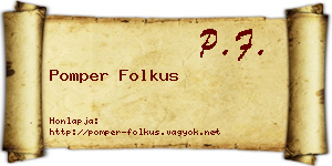Pomper Folkus névjegykártya